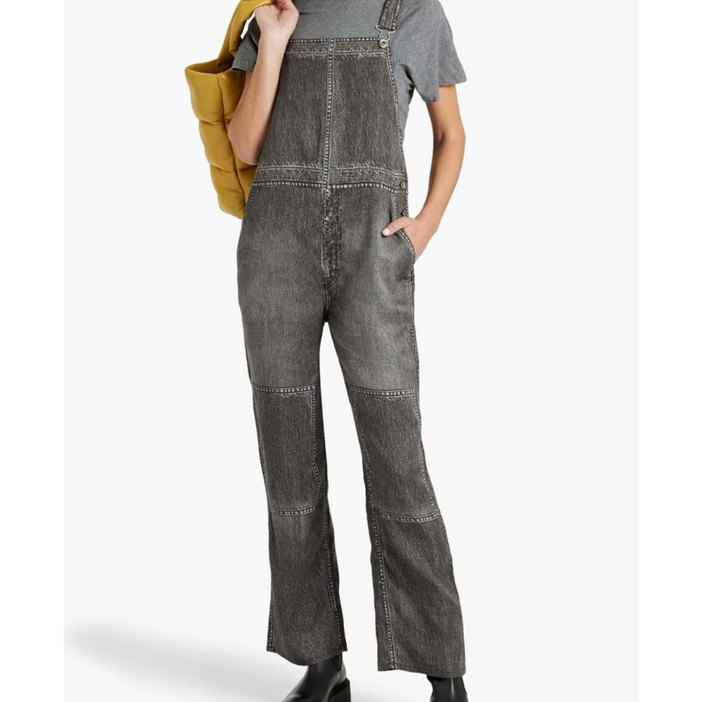 rag & bone Charcoal Denim Effect Print Overalls